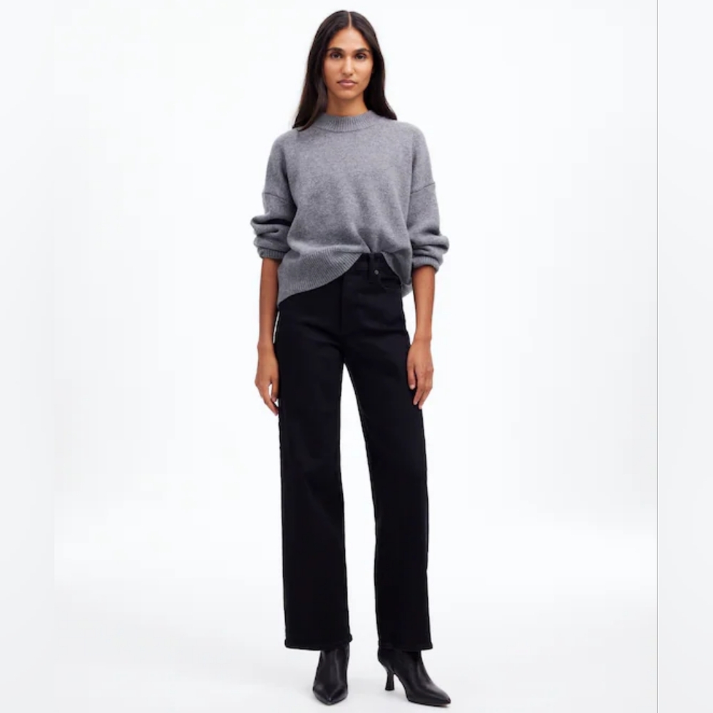 MADEWELL The Perfect Vintage Wide-Leg Jean Black Rinse Wash Womens Size 23